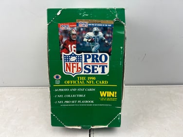 1990 Pro Set Football Near Complete Partial Wax Box - 29/36 Packs - Missing 7 Packs