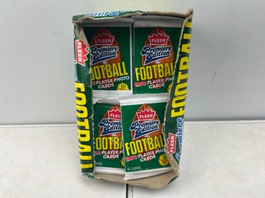 1990 Fleer Football Near Complete Partial Wax Box - 18 Packs