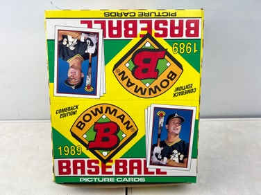 1989 Bowman Baseball Complete Rack Pack Wax Box - Griffey Jr & Sr Special card on front of one pack