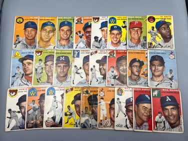 Lot of (25) 1954 Topps Baseball Cards - Varying Conditions