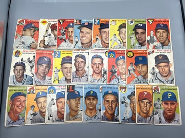 Lot of (25) 1954 Topps Baseball Cards - Varying Conditions