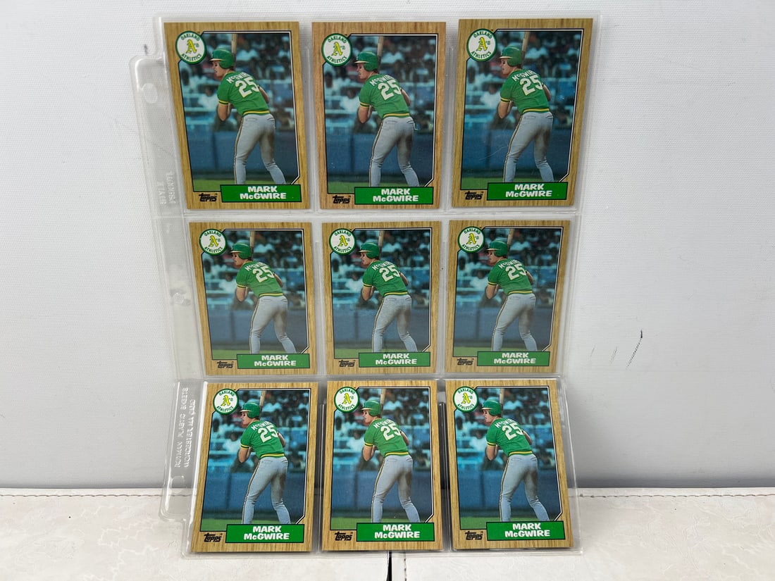 Lot of (9) 1987 Topps Mark McGwire RC's #366 (1 of 2)