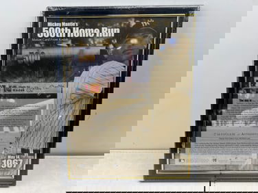 1990's Mickey Mantle Kodak Framed & Sealed 500th Homerun Commemorative Motion Card W/ COA