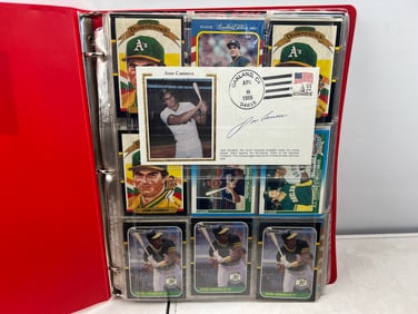 Binder of Assorted Baseball - Stars & Rookies W/ Some Batman Cards - Autographed Jose Canseco 1st