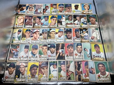 Lot of (50) 1952 Topps Baseball Cards W/ Trimmed Minnie Minoso RC - Varying Conditions