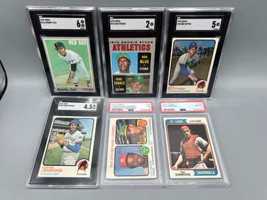 Lot of (6) 1970's Topps Baseball PSA & SGC Star Player Graded Cards - Varying Grades