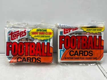 Lot of (2) 1988 Topps Football Unopened Jumbo Packs - Possible Bo Jackson Rookies