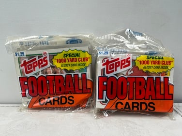 Lot of (2) 1988 Topps Football Unopened Jumbo Packs - Possible Bo Jackson Rookies