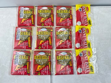 Lot of (3) 1987 Fleer Baseball Unopened Wax Pack Rack Packs
