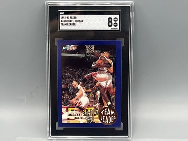 1992-93 Fleer Michael Jordan Team Leader Insert #4 SGC NM-MT 8