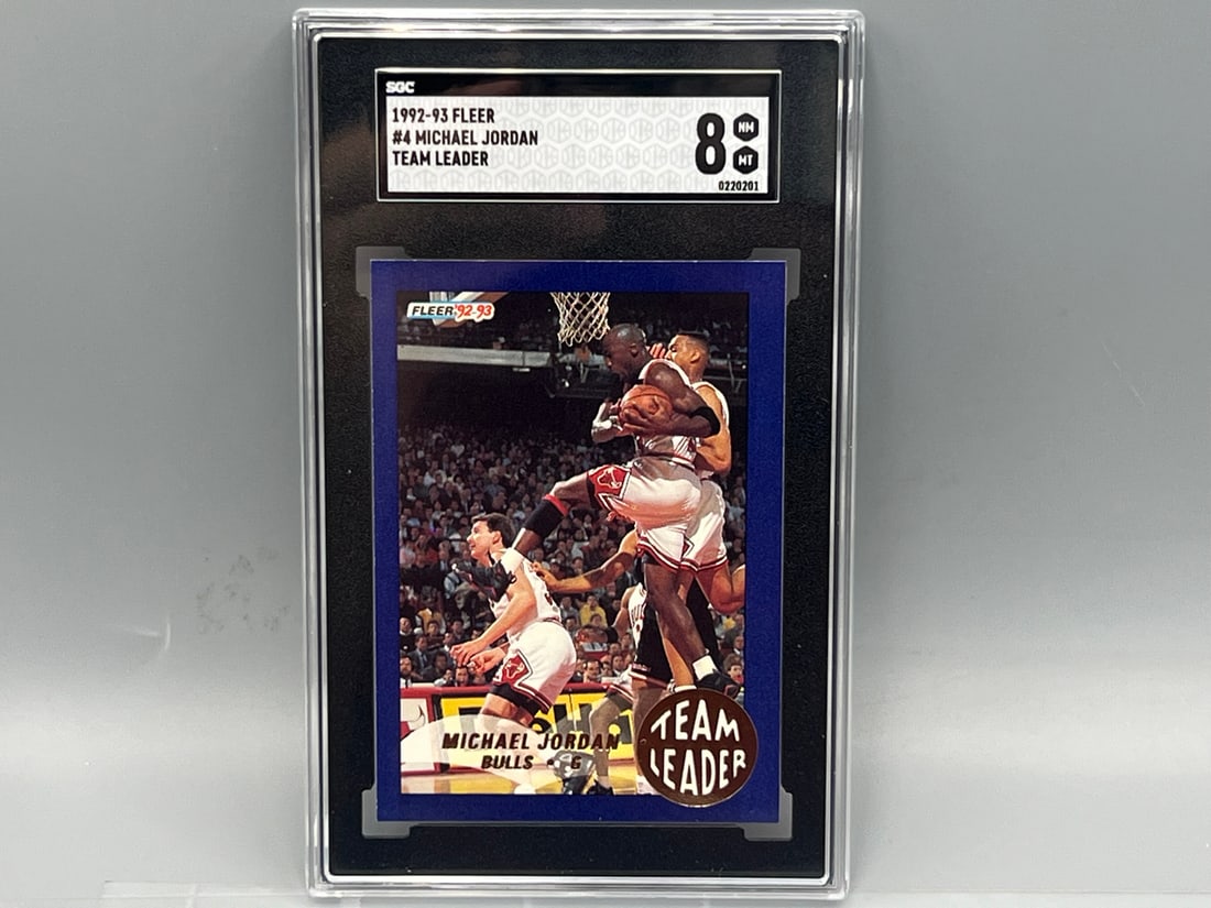 1992-93 Fleer Michael Jordan Team Leader Insert #4 SGC NM-MT 8 (1 of 2)