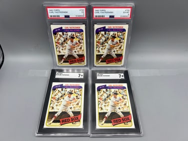 Lot of (4) 1980 Topps Carl Yastrzemski #720 PSA & SGC Graded - Varying Grades