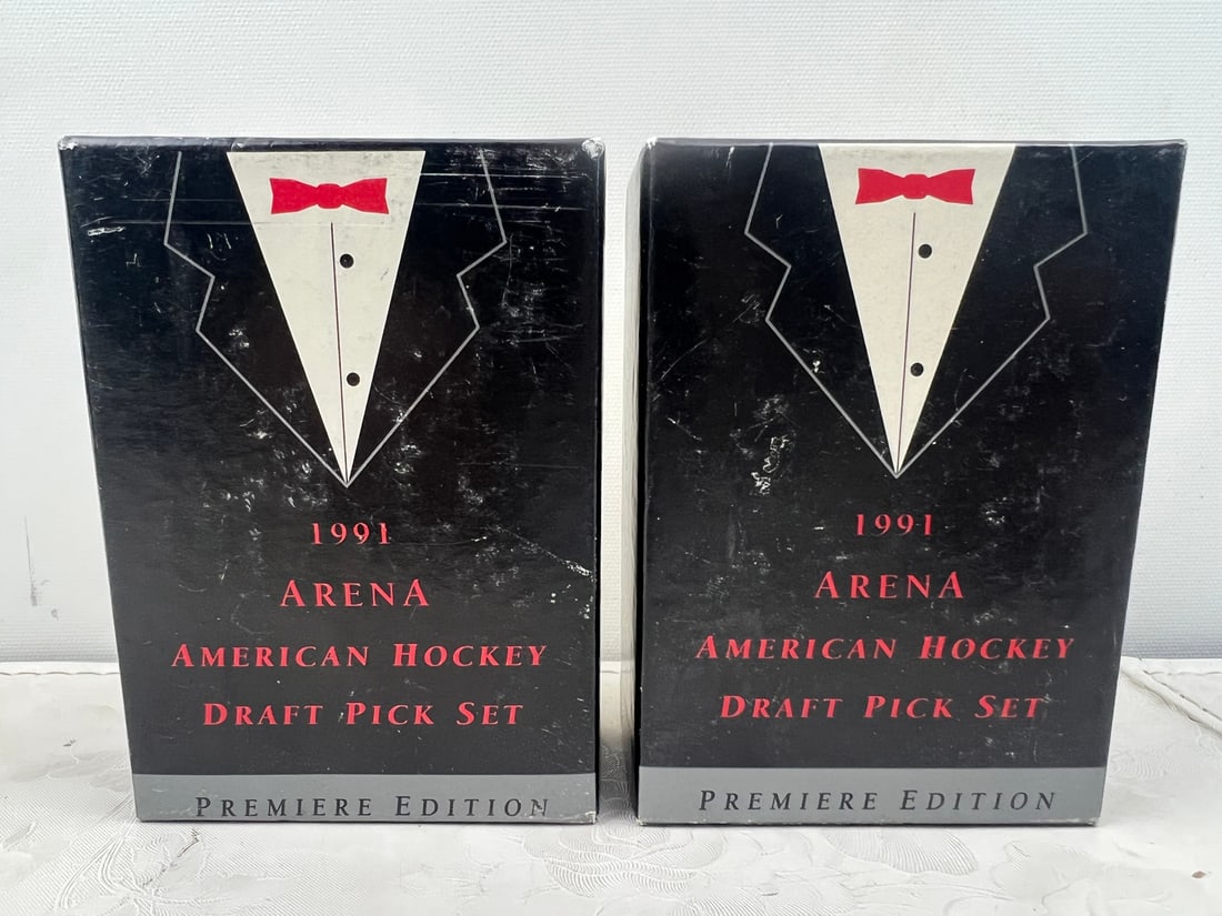 Lot of (2) 1991 Arena American Hockey Draft Pick Sets - 1 Set Is Missing COA Card (1 of 2)
