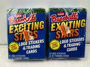 Lot of (2) 1987 Fleer Baseball's Exciting Stars Sealed Mini Sets