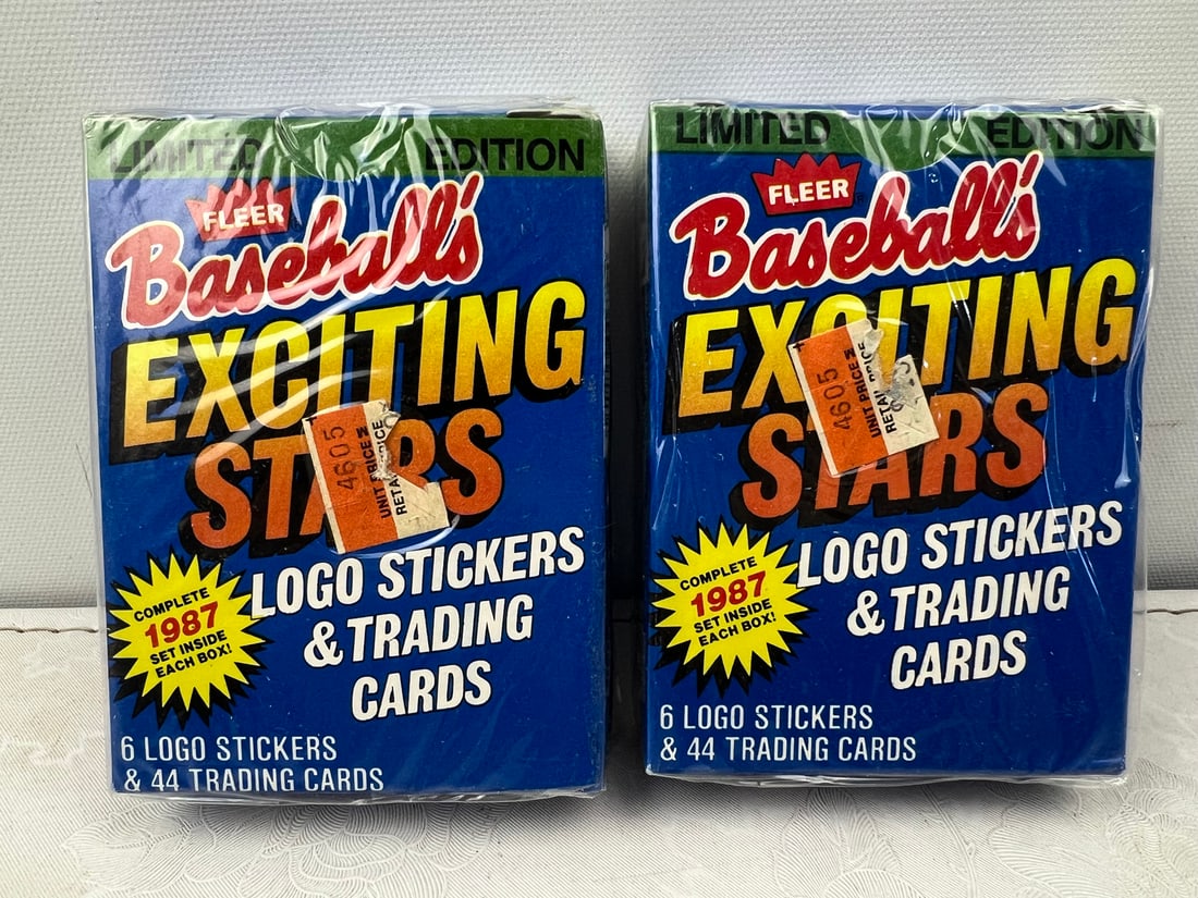 Lot of (2) 1987 Fleer Baseball's Exciting Stars Sealed Mini Sets (1 of 2)