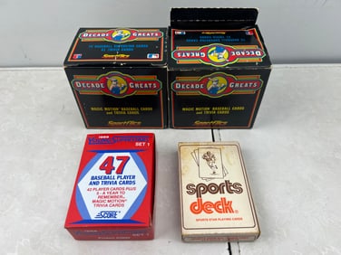 Lot of (4) Assorted 1980's Baseball Mini Box Sets - (2) 1986 Sportflics Decade Greats with All Time