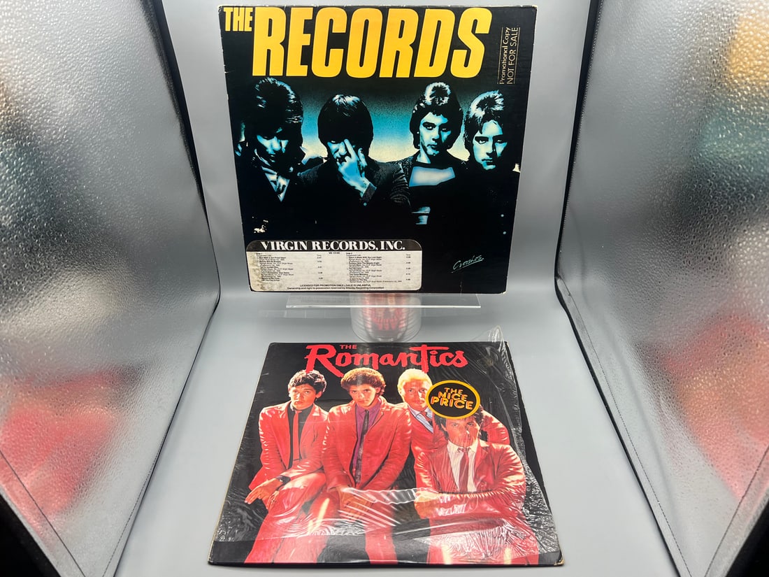Two (2) LP Lot: The Records: self-titled (1980), promo stamp and sticker on cover; and The (1 of 6)