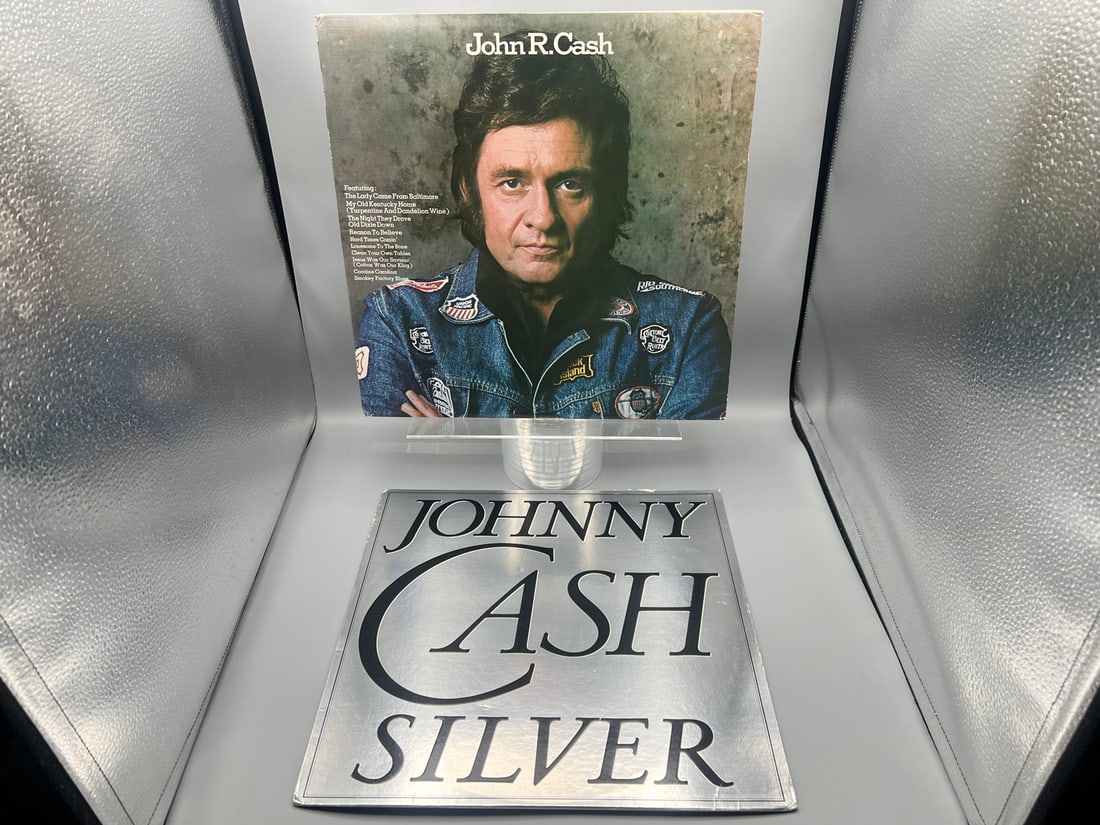 Johnny Cash (2 LP Lot): John R. Cash (1975); and Johnny Cash Silver (1979), slight cover wear (1 of 6)