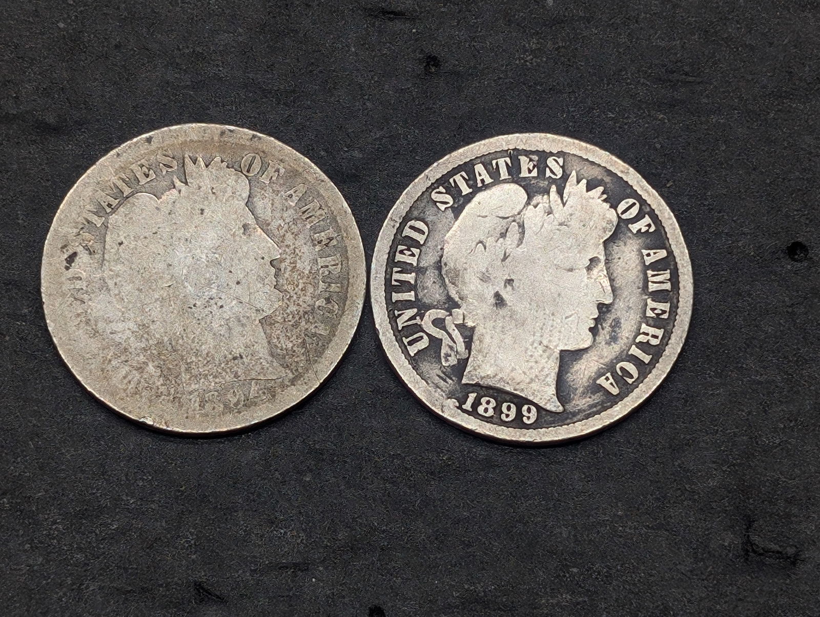 1899-S & 1894 Barber Silver Dimes (1 of 2)