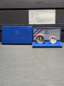 1986-S PROOF Liberty Commem 2-Coin Set in OGP w/ COA