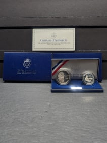 1993-S PROOF Bill of Right Commem 2-Coin Set in OGP w/ COA 90% Silver Dollar Clad Half Dollar