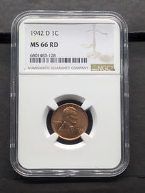 1942-D Lincoln Wheat Cent - NGC MS66 RD