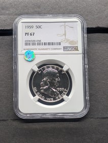 1959 PROOF Franklin Silver Dollar - NGC PF67