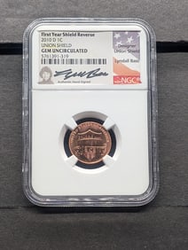2010-D Lincoln Union Shield Cent - NGC GEM UNC *First Year Shield Reverse*