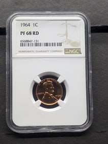 1964 PROOF Lincoln Memorial Cent - NGC PF68