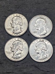 Lot of Four Various Dated Washington Silver Quarters *ALL BRILLIANT UNC*