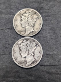 *BOTH VF* 1923-S & 1919-D Mercury Silver Dimes