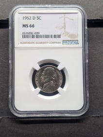 1952-D Jefferson Nickel - NGC MS66