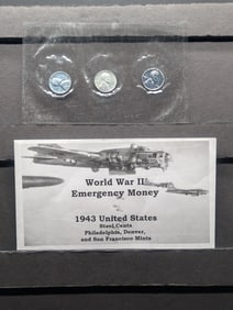 WWII Emergency Money - 1943 Lincoln Steel Cents in High Grade