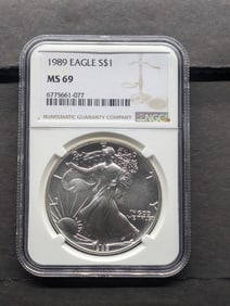 1989 American Silver Eagle - NGC MS69