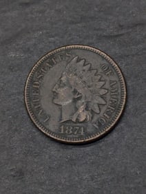 **VF+ DETAILS -BETTER DATE - GRAINY** 1874 Indian Head Cent