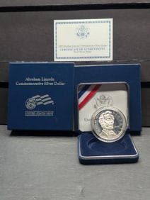2009-P PROOF Abraham Lincoln Commem Silver Dollar in OGP w/ COA