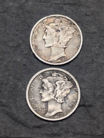 *BOTH XF* 1918-D & 1931-S Mercury Silver Dime