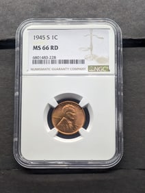 1945-S Lincoln Wheat Cent - NGC MS66 RD