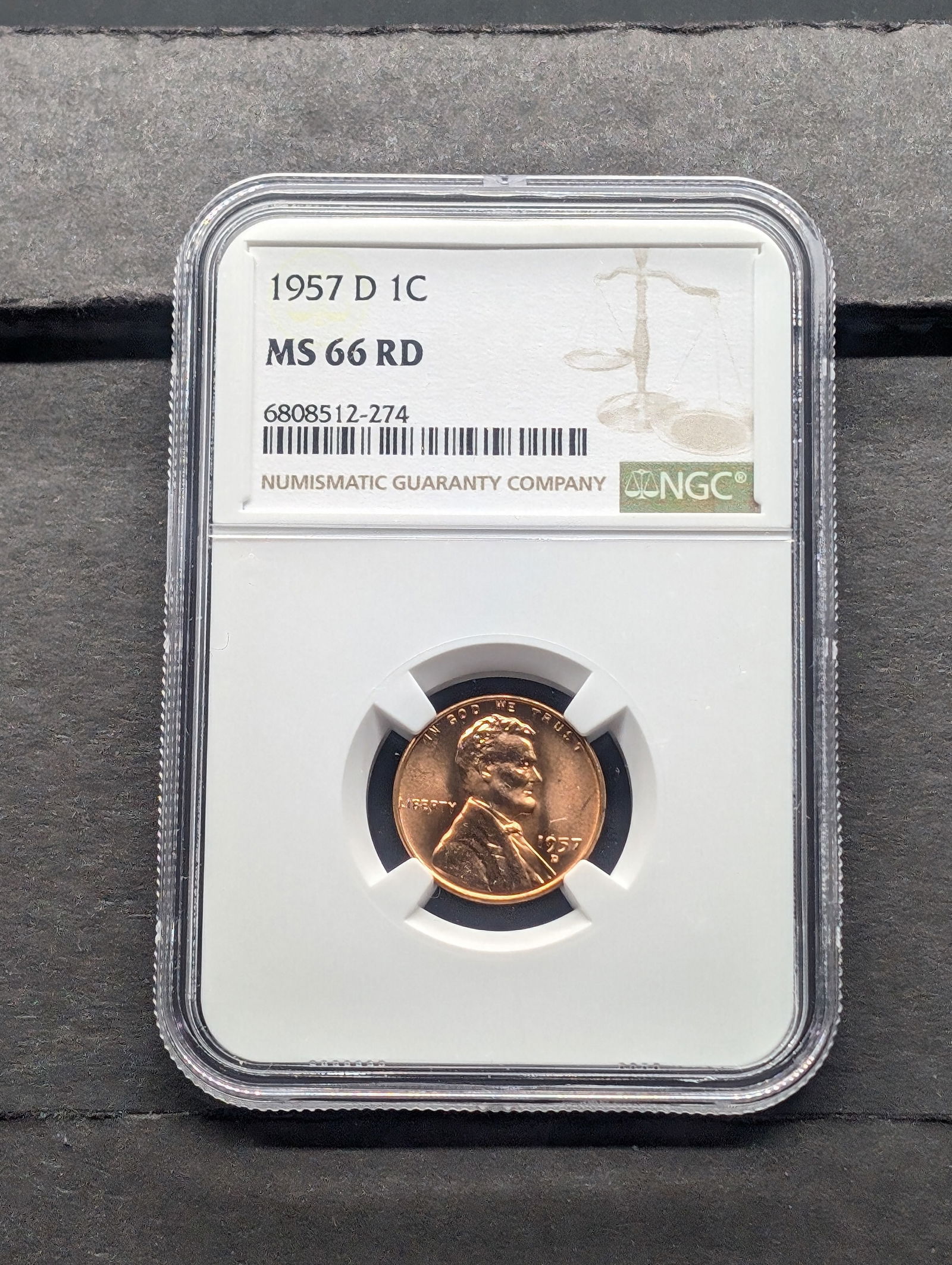 1957-D Lincoln Wheat Cent - NGC MS66 RD (1 of 3)