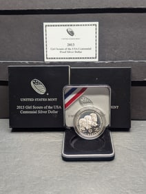 2013-W PROOF Girl Scouts of the USA Centennial Commem Silver Dollar in OGP w/ COA