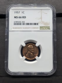 1957 Lincoln Wheat Cent - NGC MS66 RD