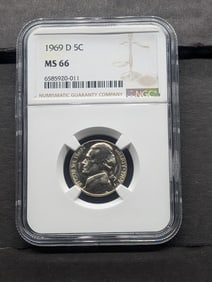 1969-D Jefferson Nickel - NGC MS66