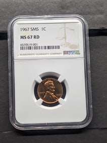 1967 SMS Lincoln Memorial Cent - NGC MS67 RD