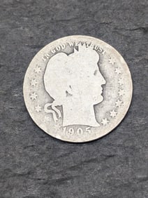 1905-O Barber Silver Quarter