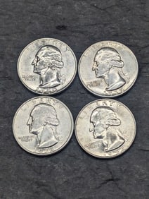 Lot of Four Various Dated Washington Silver Quarters *ALL BRILLIANT UNC*