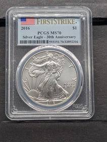 2016 American Silver Eagle - PCGS MS70 *First Strike - 30th Anniv.*