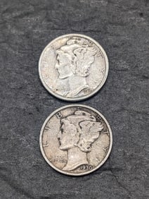 *BOTH XF* 1930-S & 1925-S Mercury Silver Dimes