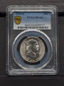 1954-S Franklin Silver Half Dollar - PCGS MS64