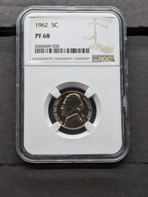 1962 PROOF Jefferson Nickel - NGC PF68