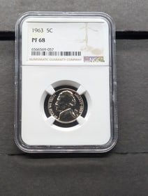 1963 PROOF Jefferson Nickel - NGC PF68